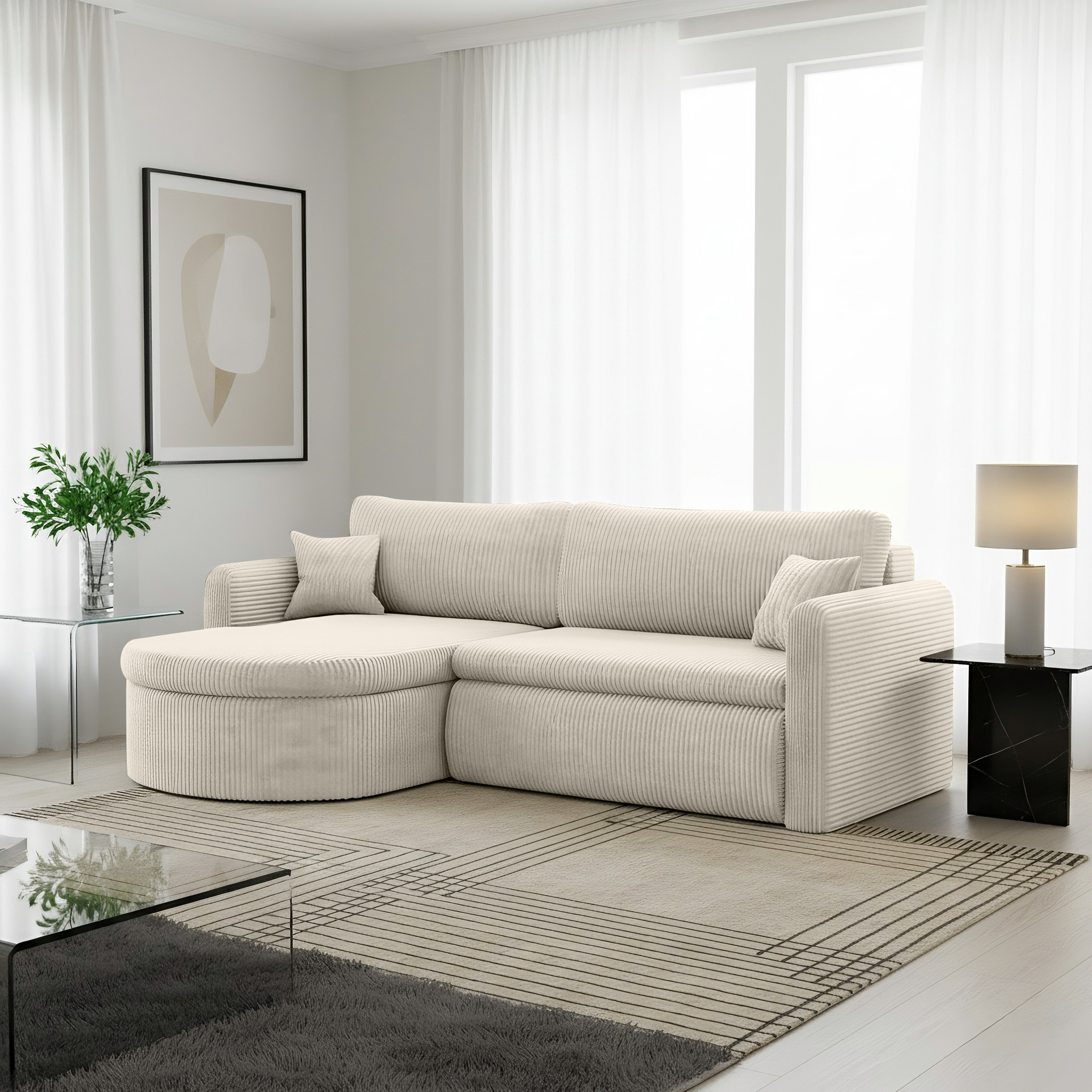 Verona L Ecksofa mit Schlaffunktion und Bettkasten